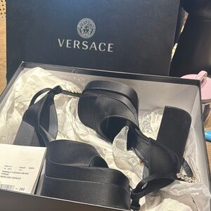 Versace Black Platform Heels